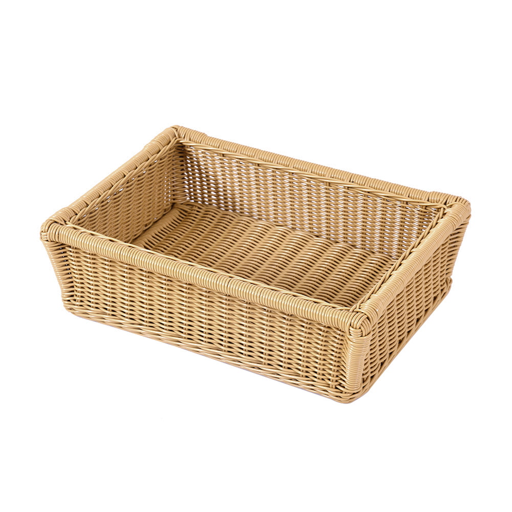 WYHS-T265 Rectangular Strip Round Rattan Baskets for Storage.