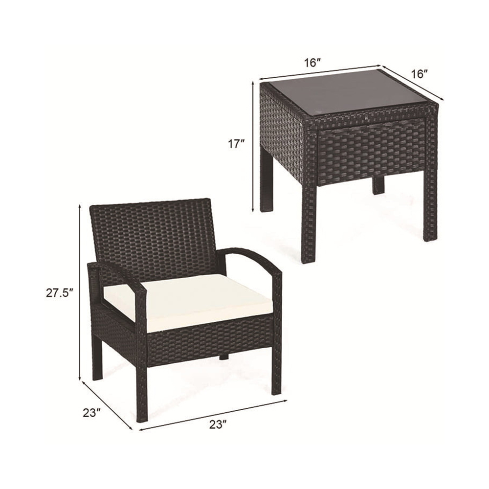 Patio Bistro Conversation Set,Outdoor Patio Furniture Set With Coffee Table for Yard & Bistro